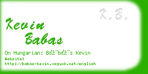 kevin babas business card